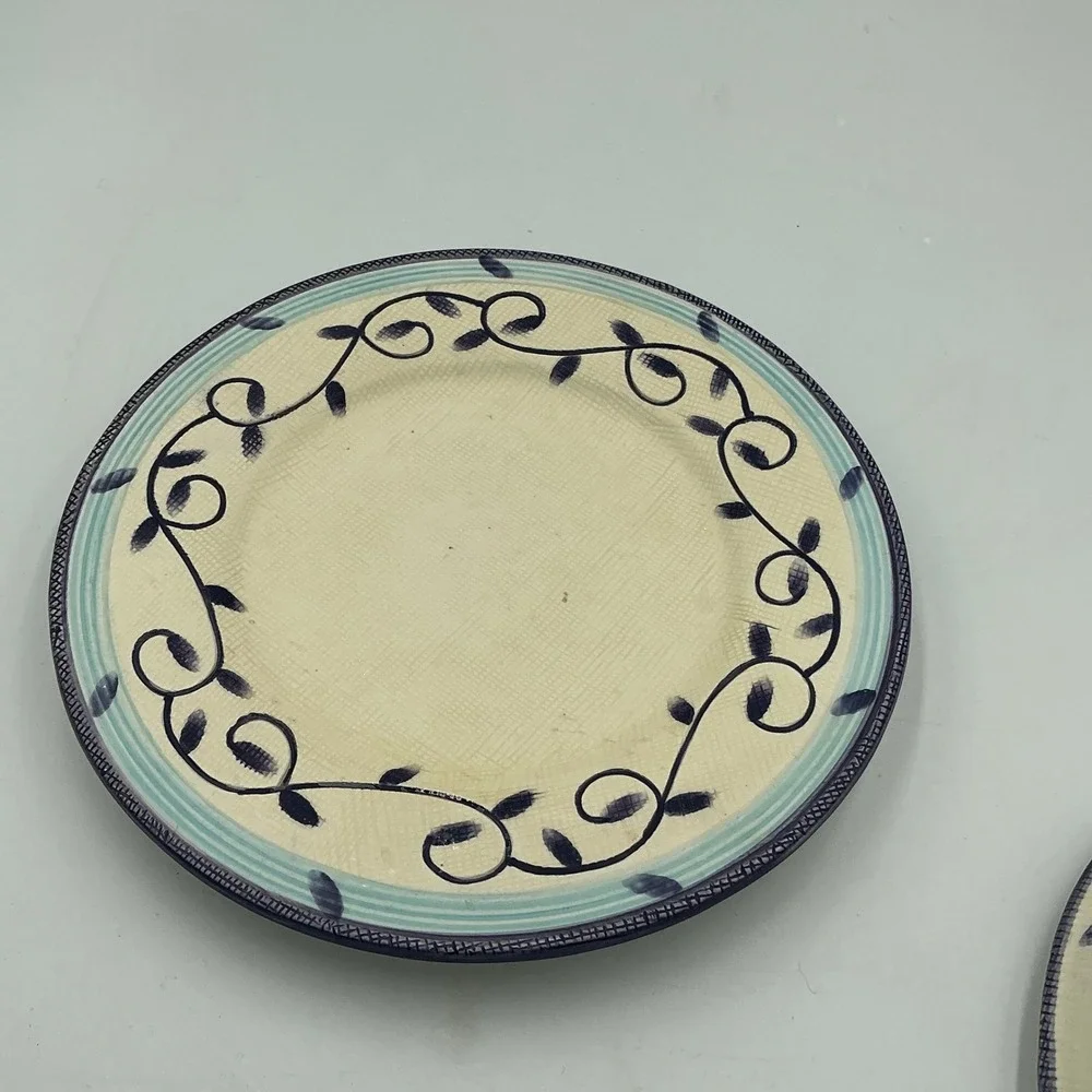Yankee Candle Tart Warmer Plate‎ Shade Rare Print Set Blue Vine Floral Ceramic